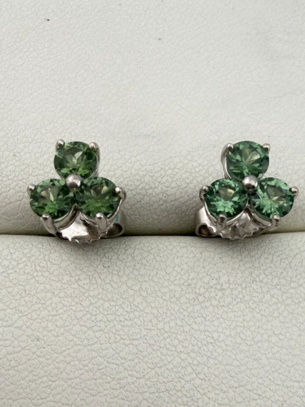 Tiffany & Co. Tourmaline Aria Earrings 18k White Gold 0.60ct 2.5g Very Good